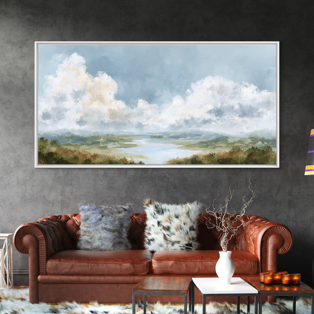 Large Cloudscape with Gentle Movement Canvas Print, Living Room Art, New Home Gift, Living Room Decor, Fine Art, Living, LIR-2x1-63