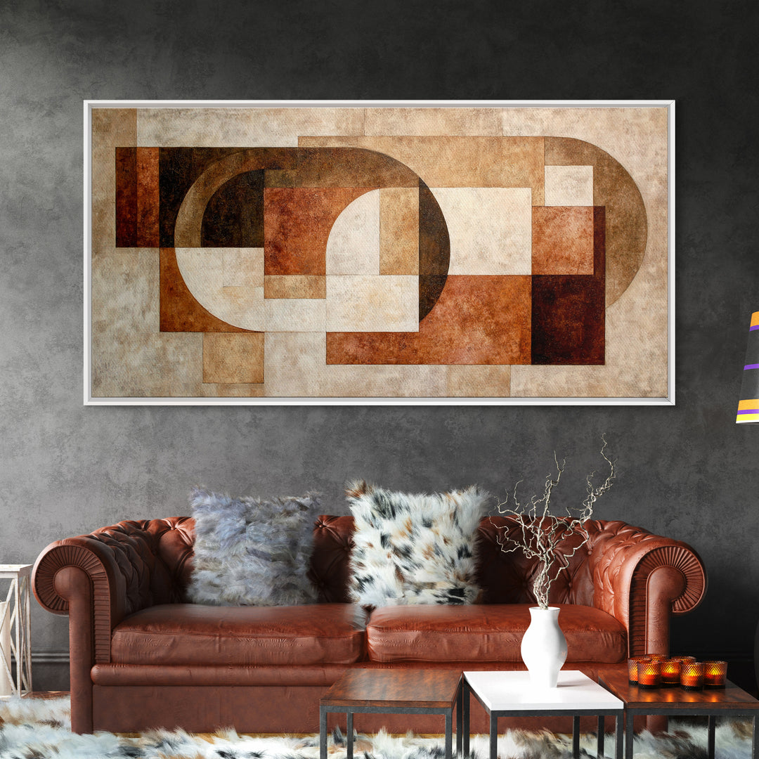 Monochrome Stone Texture Abstraction Framed Canvas Print, Living Room Art, Oil Painting, Living Room Decor, Fine Art, Living, LIR-2x1-65