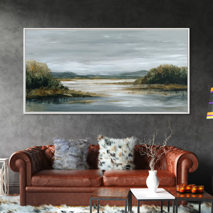 Quiet Meadow Landscape Framed Canvas Print, Living Room Art, Gallery Decor, Living Room Decor, Fine Art, Living, Wall Art, LIR-2x1-67