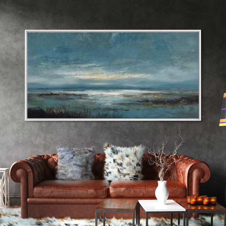 Modern Landscape with Expansive Calm Sky Canvas Print, Living Room Art, Dopamine Decor, Living Room Decor, Fine Art, Living, LIR-2x1-71