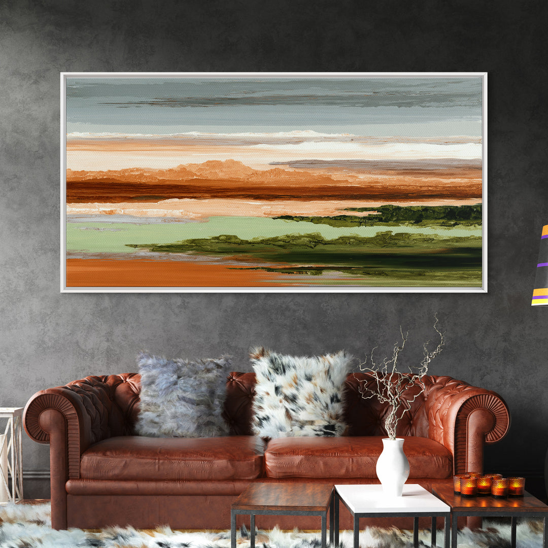 Bold Color Field Framed Canvas Print, Living Room Art, Mid Century Modern, Living Room Decor, Abstract Art, Living, LIR-2x1-72