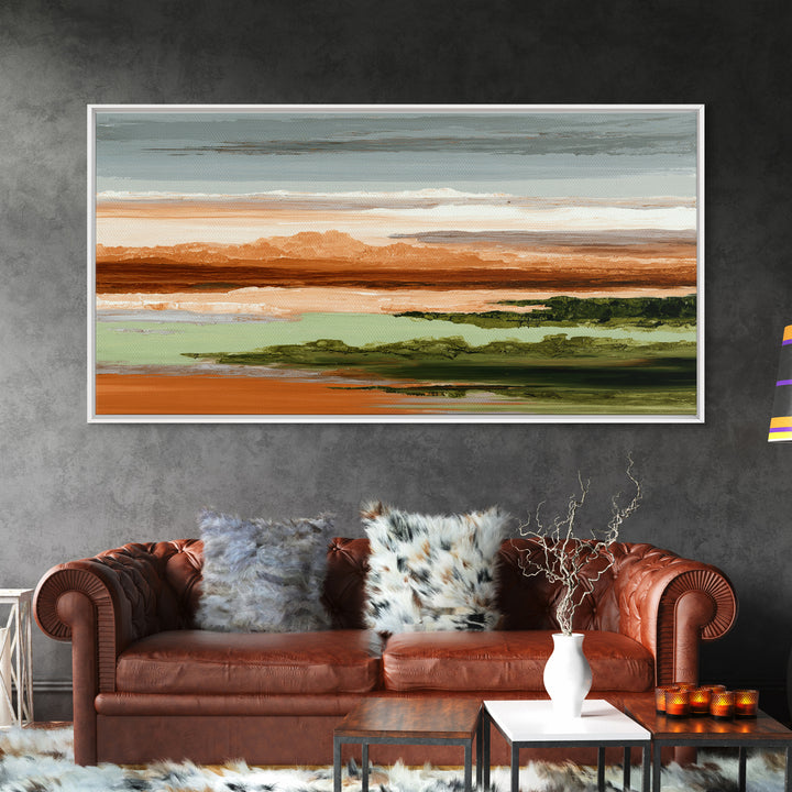 Bold Color Field Framed Canvas Print, Living Room Art, Mid Century Modern, Living Room Decor, Abstract Art, Living, LIR-2x1-72