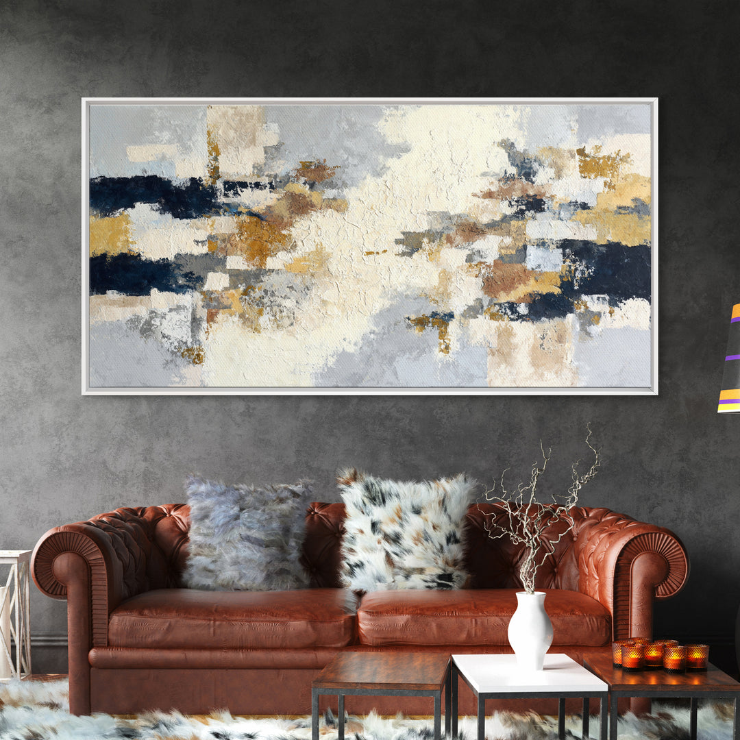 Textured Plaster Abstract Canvas Print, Living Room Art, Living Room Decor, Abstract Art, Living, Dopamine Decor, LIR-2x1-73