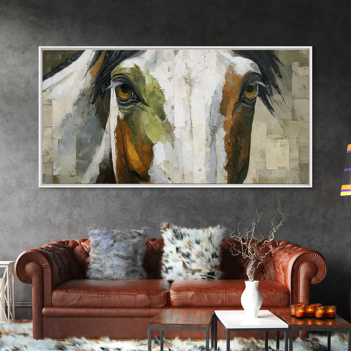 Contemporary Horse Portrait Canvas Print, Living Room Art, Painting, Living Room Decor, Fine Art, Living, Bedroom Decor, LIR-2x1-78