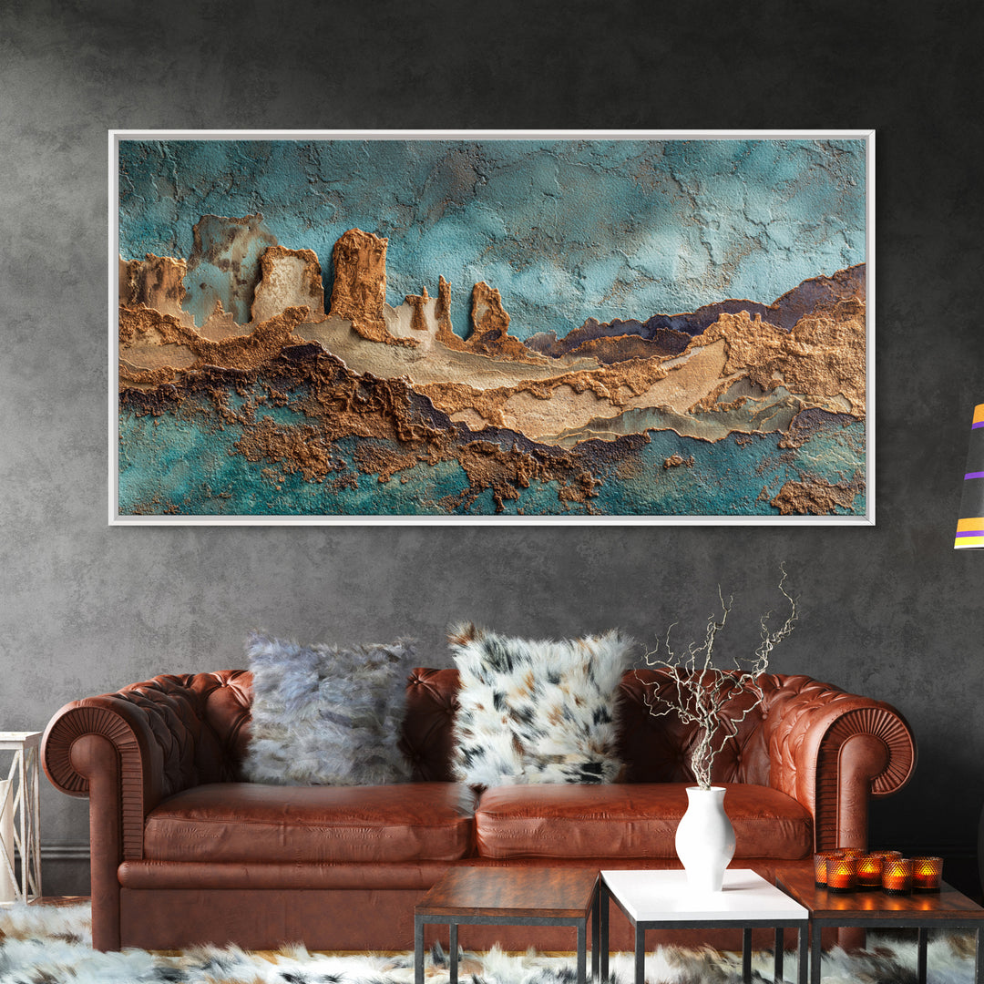 Earthy Desert Landscape Framed Canvas Print, Living Room Art, Luxury Decor, Living Room Decor, Fine Art, Living, Home, LIR-2x1-8