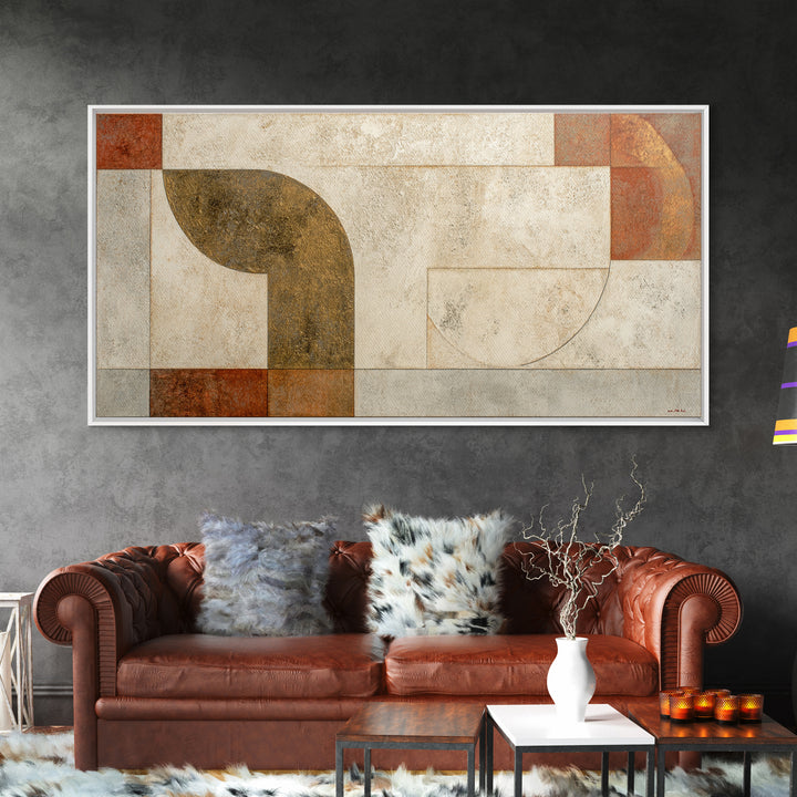 Textured Plaster Abstract Framed Canvas Print, Living Room Art, Pet Portraits, Living Room Decor, Abstract Art, Living, LIR-2x1-97