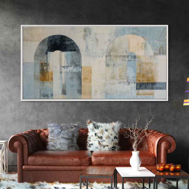 Black and White Architectural Arch Composition Framed Canvas Print, Living Room Art, New Home Gift, Living Room Decor, Living, LIR-2x1-99