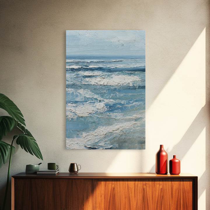 Coastal Aerial Shoreline Framed Canvas Print, Living Room Art, Contemporary Art, Living Room Decor, Fine Art, Living, LIR-2x3-19