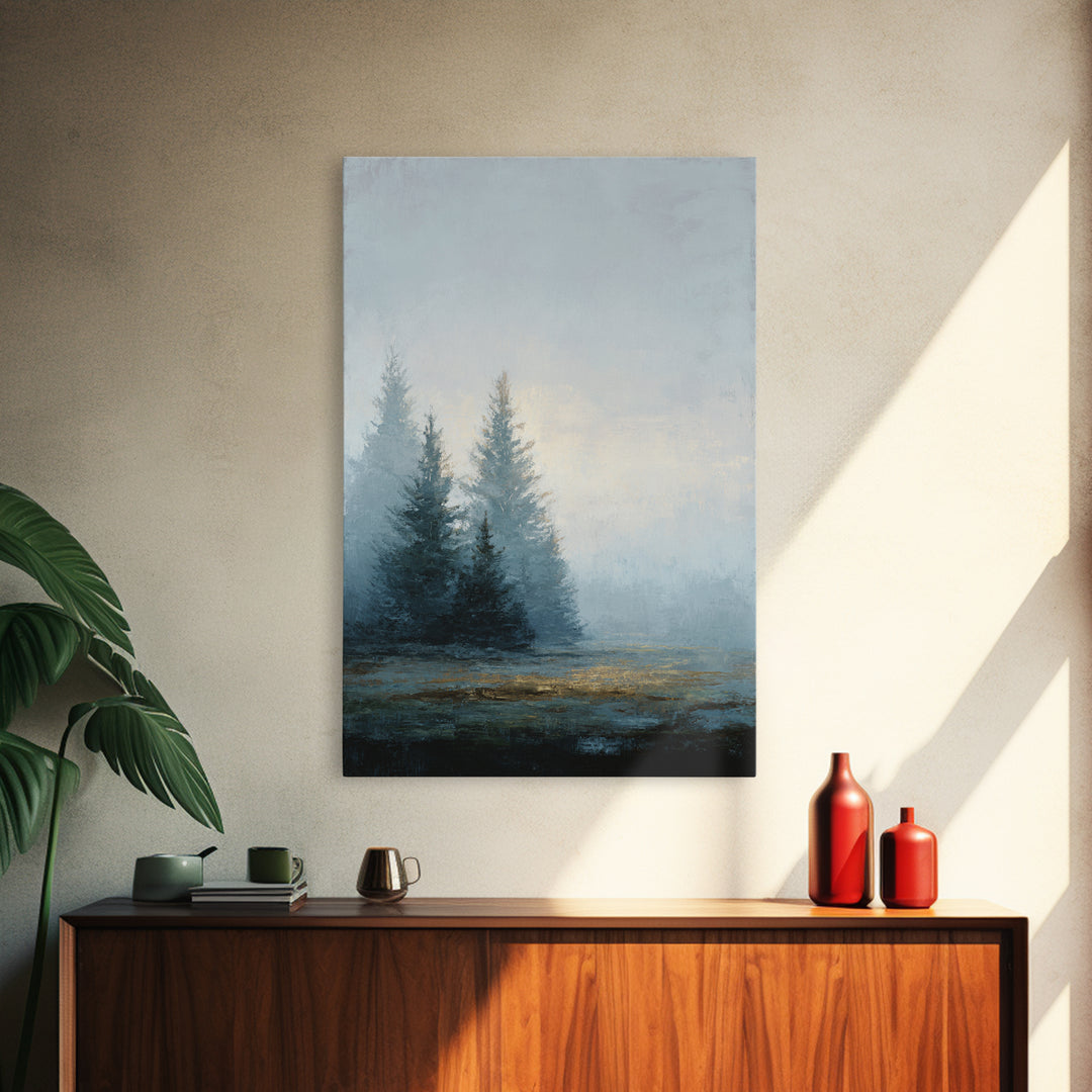 Minimal Scandinavian Forest Framed Canvas Print, Living Room Art, Home, Living Room Decor, Fine Art, Living, Pet Portraits, LIR-2x3-21