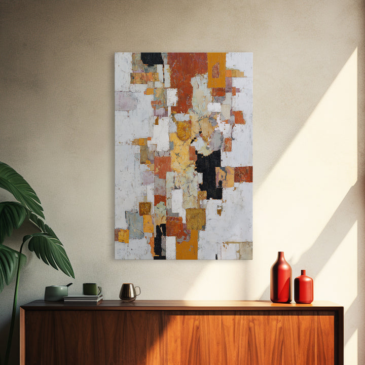 Gold Accented Abstract Brushwork Framed Canvas Print, Living Room Art, Art, Living Room Decor, Fine Art, Living, Art Nouveau, LIR-2x3-22
