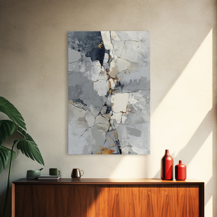 Monochrome Stone Texture Abstraction Canvas Print, Living Room Art, Printable Wall Art, Living Room Decor, Abstract Art, Living, LIR-2x3-29