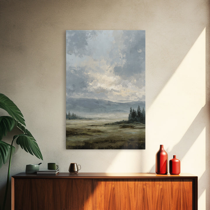 Modern Landscape with Expansive Calm Sky Canvas Print, Living Room Art, Printable Wall Art, Living Room Decor, Fine Art, Living, LIR-2x3-35