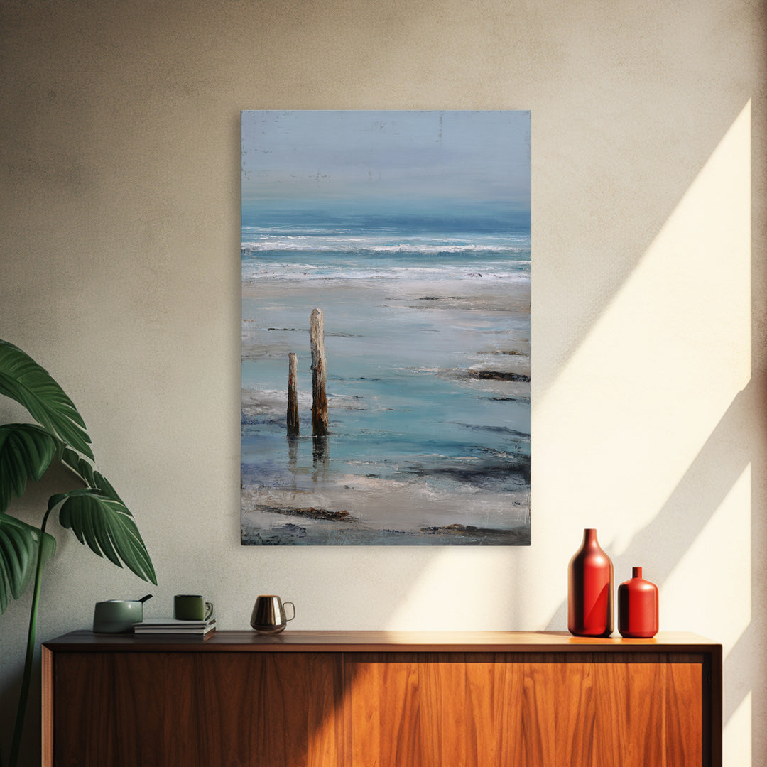Moody Seascape for Dramatic Focal Point Framed Canvas Print, Living Room Art, Art Print, Living Room Decor, Fine Art, Living, LIR-2x3-38