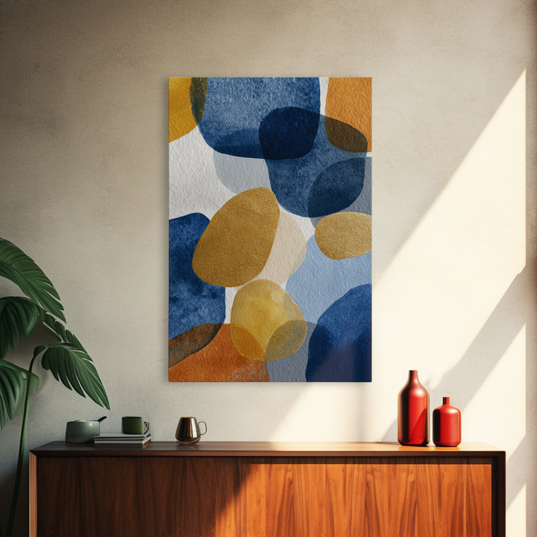 Gold Accented Abstract Brushwork Canvas Print, Living Room Art, Printable, Living Room Decor, Fine Art, Living, Printable Art, LIR-2x3-70