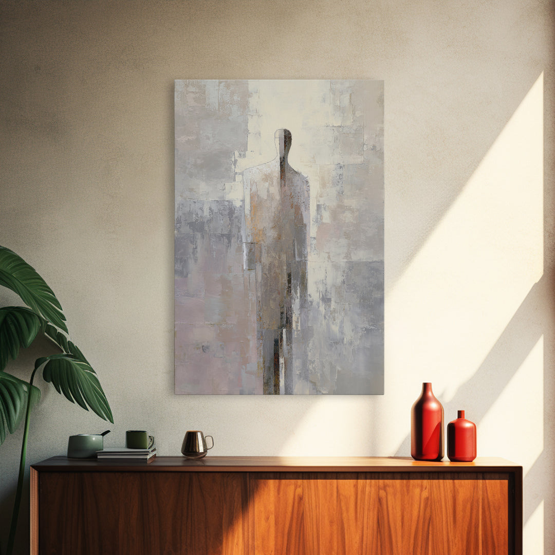 Oversized Line Figure Framed Canvas Print, Living Room Art, Pet Portraits, Living Room Decor, Oil Painting, Living, LIR-2x3-97