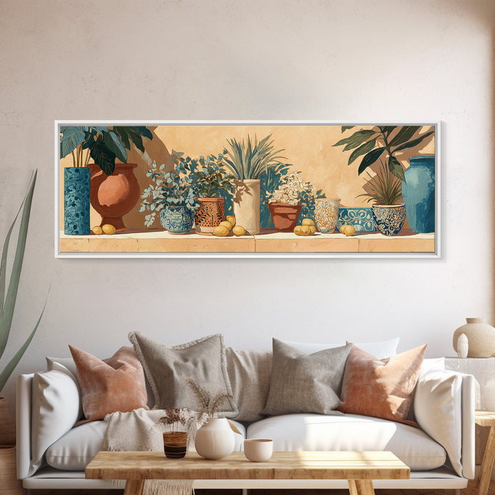 Warm Mediterranean Lemon Still Life Framed Canvas Print, Living Room Art, Art Print, Living Room Decor, Fine Art, Living, LIR-3x1-10