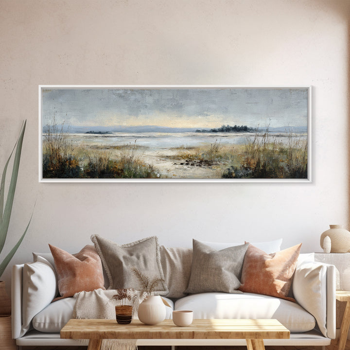 Modern Landscape with Expansive Calm Sky Canvas Print, Living Room Art, Luxury Decor, Living Room Decor, Fine Art, Living, LIR-3x1-19