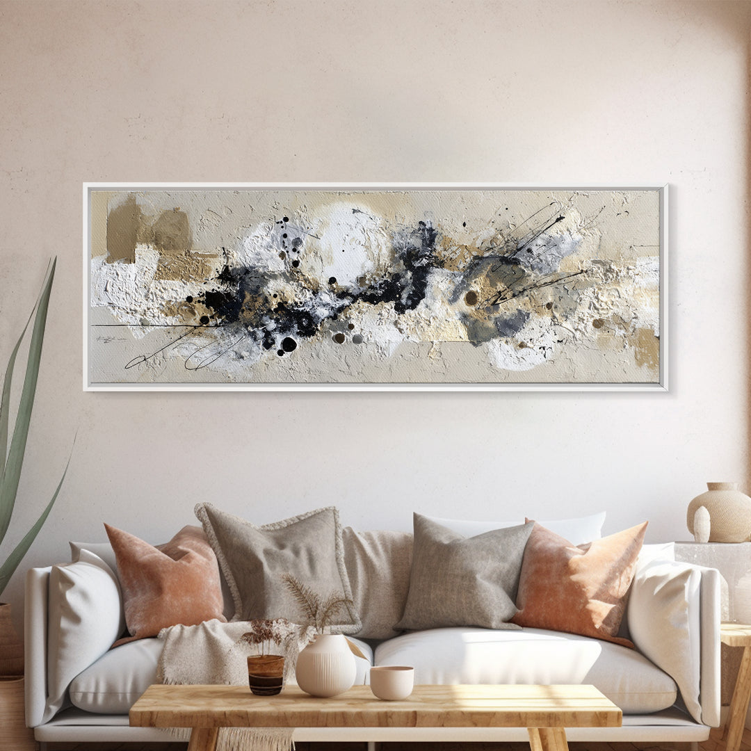 Textured Plaster Abstract Canvas Print, Living Room Art, Oversized Wall Art, Living Room Decor, Abstract Art, Living, LIR-3x1-21