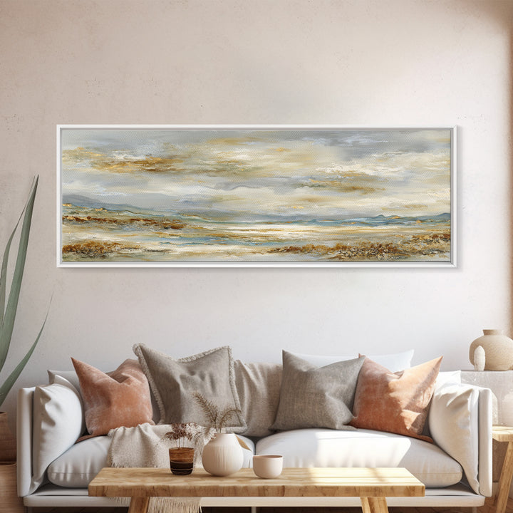 Large Cloudscape with Gentle Movement Canvas Print, Living Room Art, Minimalist Decor, Living Room Decor, Fine Art, Living, LIR-3x1-35
