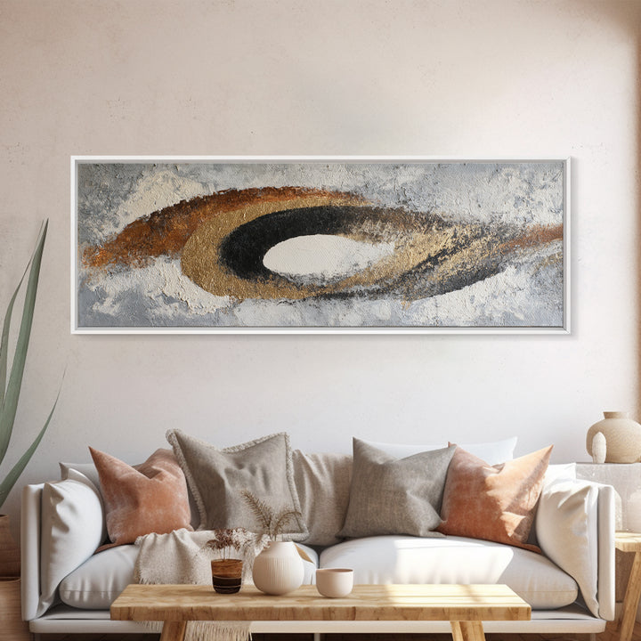 Monochrome Stone Texture Abstraction Framed Canvas Print, Living Room Art, Abstract Wall Art, Living Room Decor, Abstract Art, LIR-3x1-37