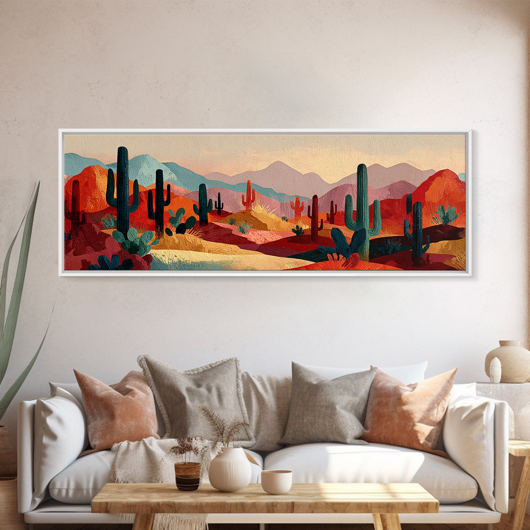 Earthy Desert Landscape Canvas Print, Living Room Art, Abstract Wall Art, Living Room Decor, Fine Art, Living, Boho Decor, LIR-3x1-4