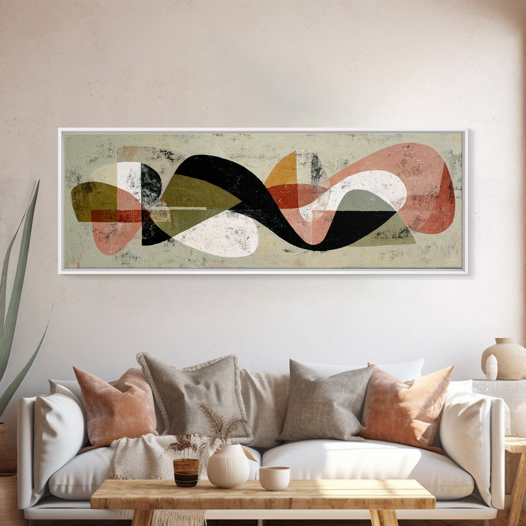 Abstract Organic Shapes Framed Canvas Print, Living Room Art, Wall Decor, Living Room Decor, Fine Art, Living, Abstract Art, LIR-3x1-55