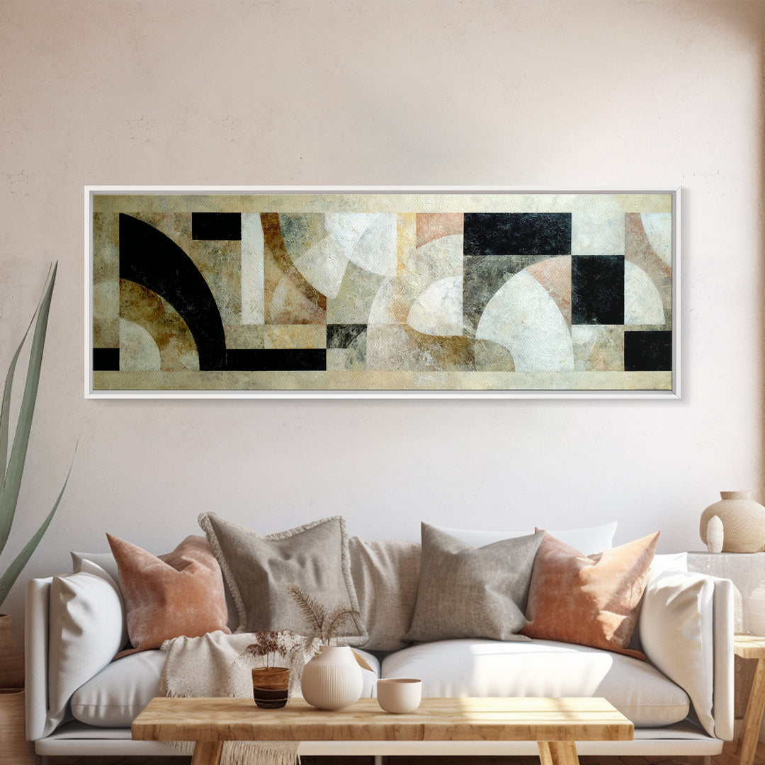 Monochrome Stone Texture Abstraction Canvas Print, Living Room Art, Bedroom Wall Art, Living Room Decor, Abstract Art, Living, LIR-3x1-61