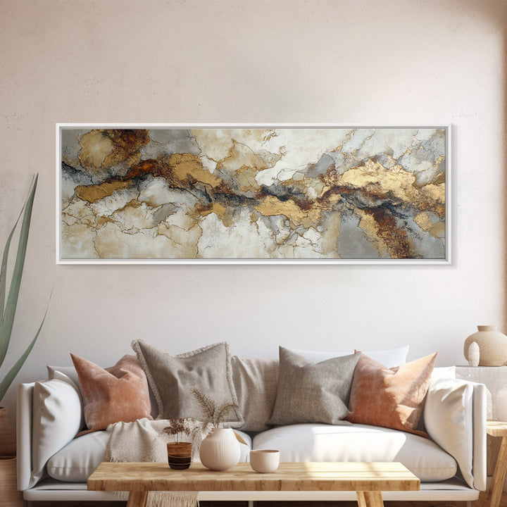 Textured Plaster Abstract Framed Canvas Print, Living Room Art, Gallery Decor, Living Room Decor, Fine Art, Living, Wall Art, LIR-3x1-69