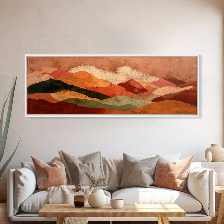 Earthy Desert Landscape Canvas Print, Living Room Art, Wall Decor, Living Room Decor, Oil Painting, Living, Abstract Art, LIR-3x1-76