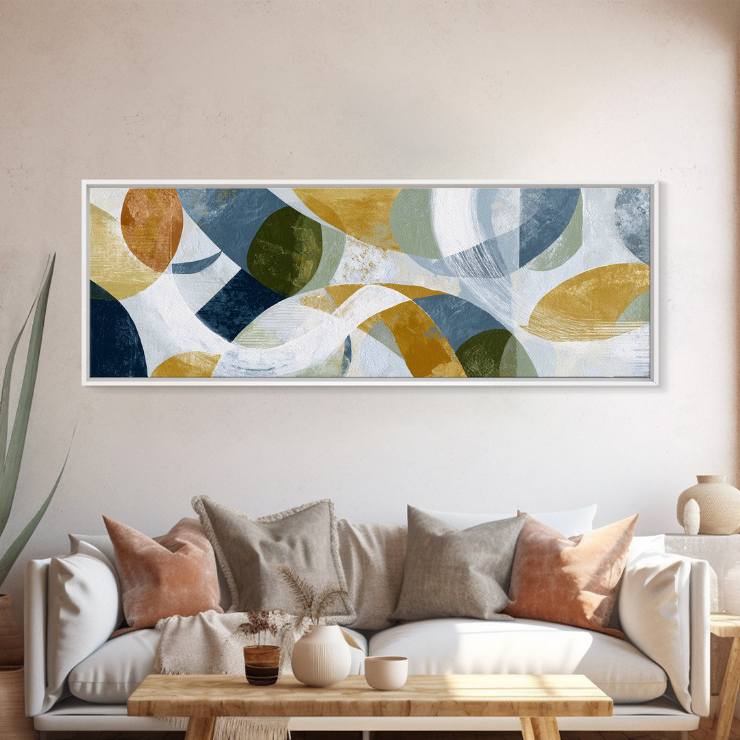 Abstract Organic Shapes Framed Canvas Print, Living Room Art, Art Nouveau, Living Room Decor, Abstract Art, Living, LIR-3x1-79