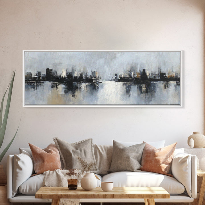 Classic Mountain Panorama for Cozy Interiors Canvas Print, Living Room Art, Boho Wall Art, Living Room Decor, Fine Art, Living, LIR-3x1-8
