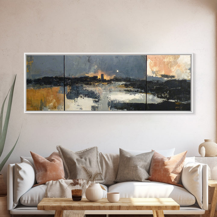Classic Mountain Panorama for Cozy Interiors Canvas Print, Living Room Art, Painting, Living Room Decor, Fine Art, Living, LIR-3x1-80