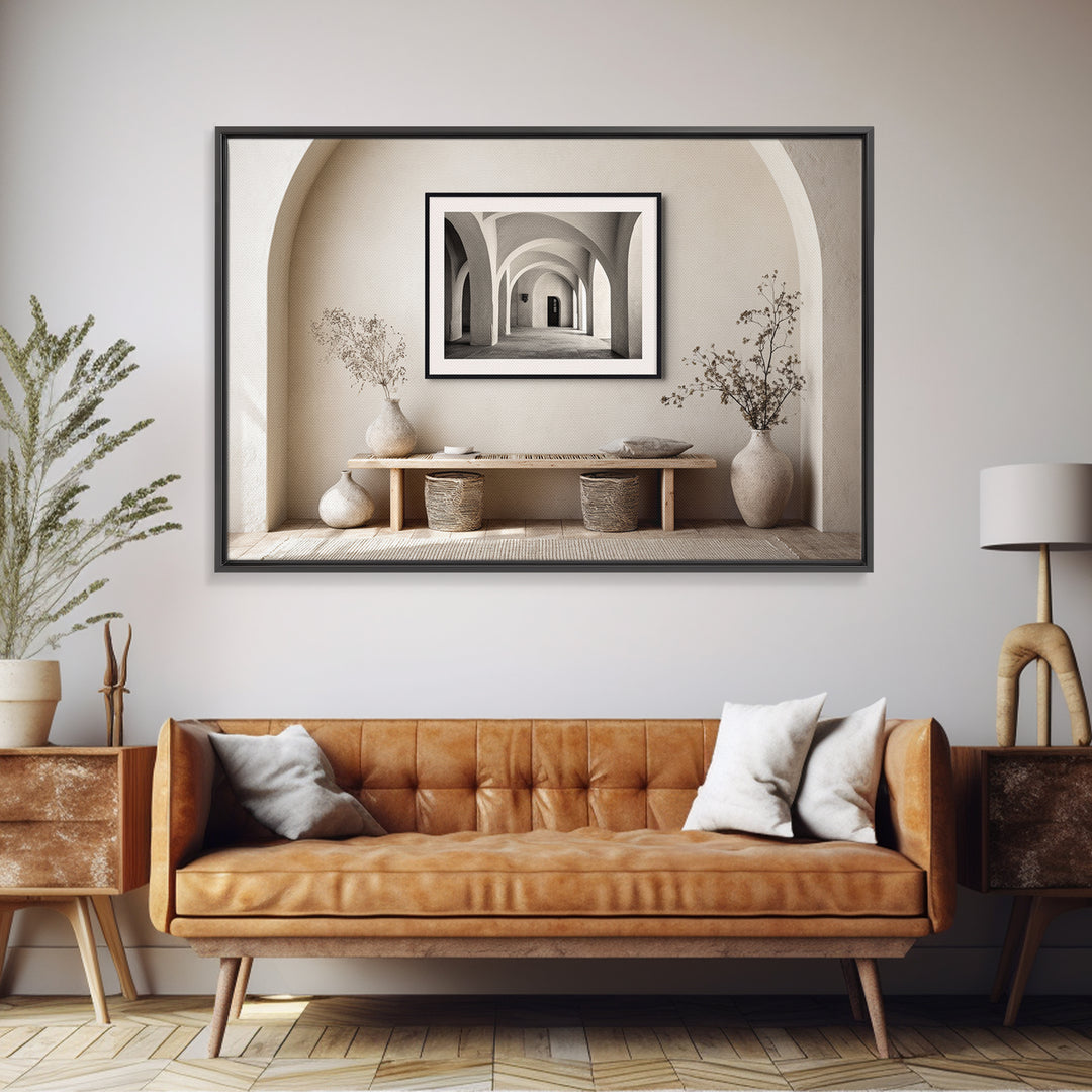 Black and White Architectural Arch Composition Canvas Print, Living Room Art, Modern Decor, Living Room Decor, Fine Art, Living, LIR-3x2-11