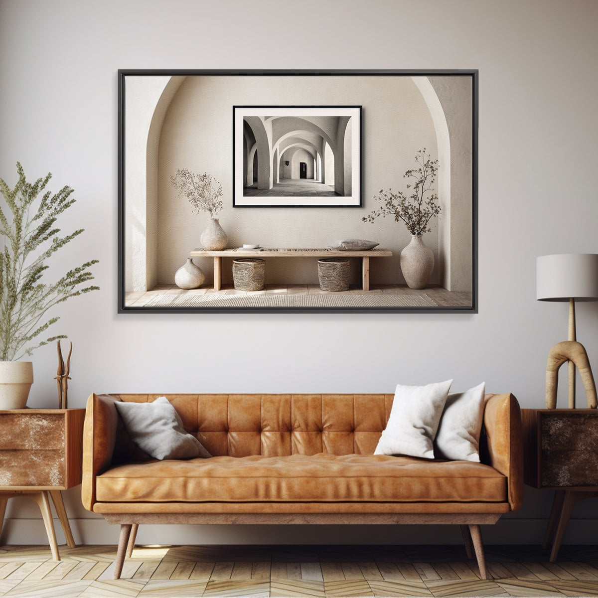 Black and White Architectural Arch Composition Canvas Print, Living Room Art, Modern Decor, Living Room Decor, Fine Art, Living, LIR-3x2-11