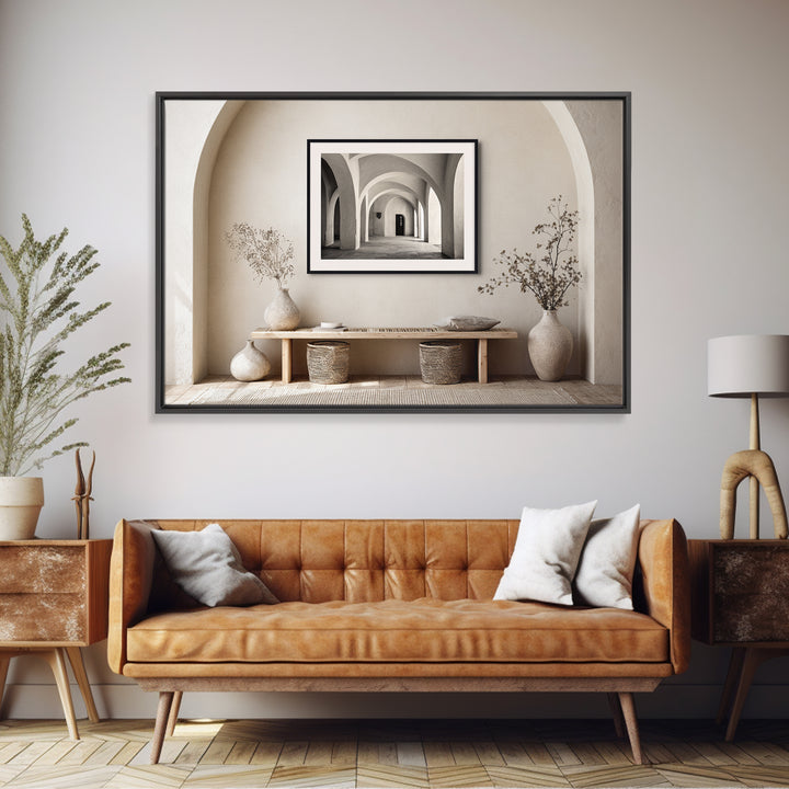 Black and White Architectural Arch Composition Canvas Print, Living Room Art, Modern Decor, Living Room Decor, Fine Art, Living, LIR-3x2-11