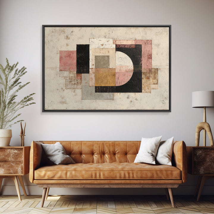 Mid Century Geometric Artwork Canvas Print, Living Room Art, Living Room Decor, Fine Art, Living, Statement Artwork, Boho Decor, LIR-3x2-12