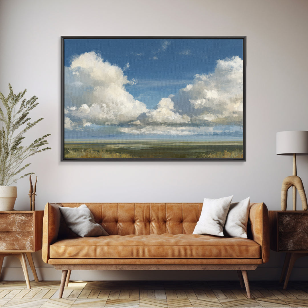 Modern Landscape with Expansive Calm Sky Canvas Print, Living Room Art, Statement Artwork, Living Room Decor, Living, LIR-3x2-31