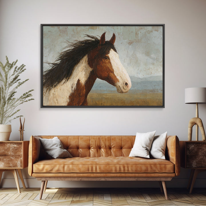 Contemporary Horse Portrait Canvas Print, Living Room Art, New Home Gift, Living Room Decor, Fine Art, Living, Gallery Decor, LIR-3x2-38