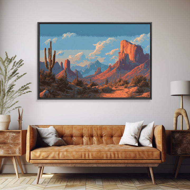 Earthy Desert Landscape Framed Canvas Print, Living Room Art, Bedroom Wall Art, Living Room Decor, Living, Minimalist Decor, LIR-3x2-40