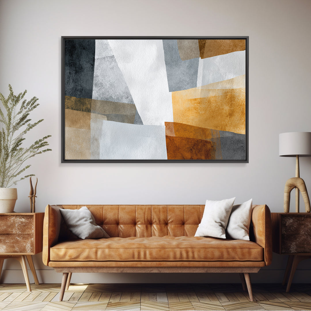Monochrome Stone Texture Abstraction Canvas Print, Living Room Art, Neutral Decor, Living Room Decor, Fine Art, Living, LIR-3x2-73