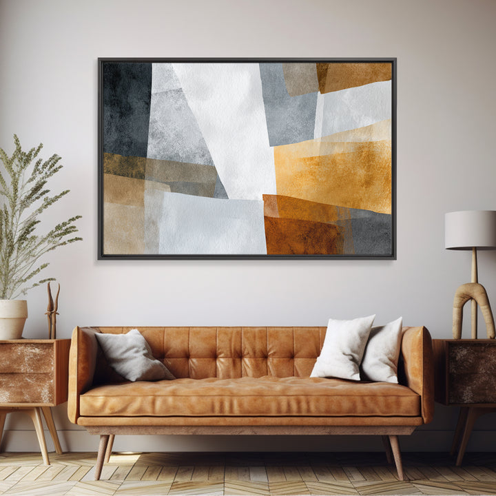 Monochrome Stone Texture Abstraction Canvas Print, Living Room Art, Neutral Decor, Living Room Decor, Fine Art, Living, LIR-3x2-73