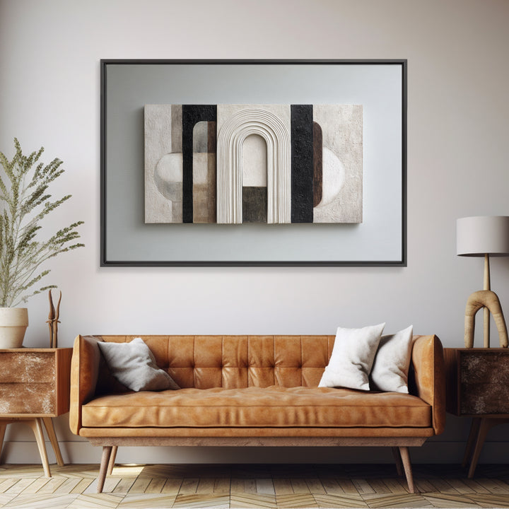 Black and White Architectural Arch Composition Canvas Print, Living Room Art, Digital Wall Art, Living Room Decor, Living, LIR-3x2-83