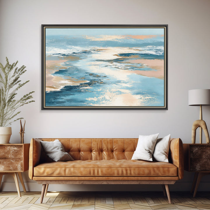 Coastal Aerial Shoreline Framed Canvas Print, Living Room Art, Art, Living Room Decor, Fine Art, Living, Art Nouveau, LIR-3x2-87