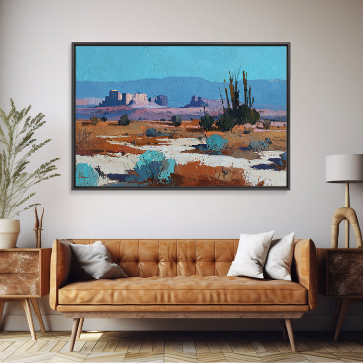 Earthy Desert Landscape Canvas Print, Living Room Art, Wall Decor, Living Room Decor, Oil Painting, Living, Abstract Art, LIR-3x2-88