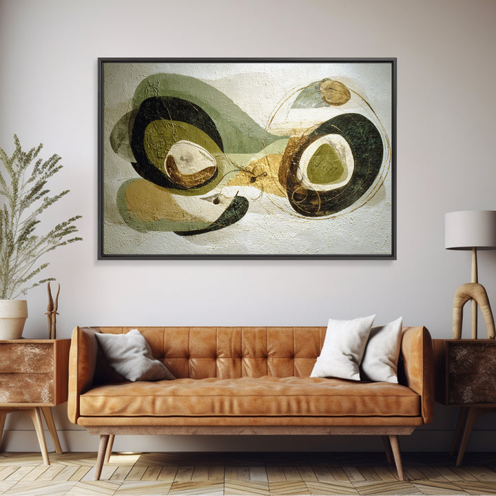 Abstract Organic Shapes Framed Canvas Print, Living Room Art, Art Nouveau, Living Room Decor, Abstract Art, Living, LIR-3x2-91