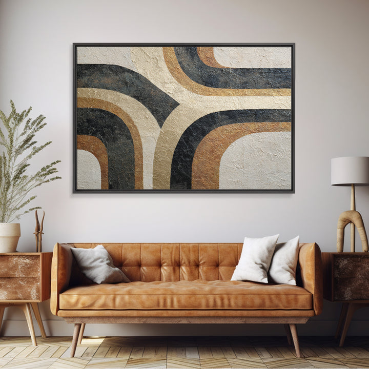 Monochrome Stone Texture Abstraction Framed Canvas Print, Living Room Art, Luxury Decor, Living Room Decor, Abstract Art, LIR-3x2-97