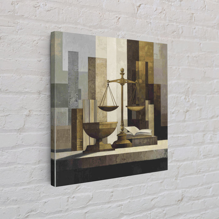 Classical Scales of Justice Framed Canvas Print, Law Office Art, Law, Office Decor, Counsel, Modern Decor, Fine Art Print, LOA-1x1-1