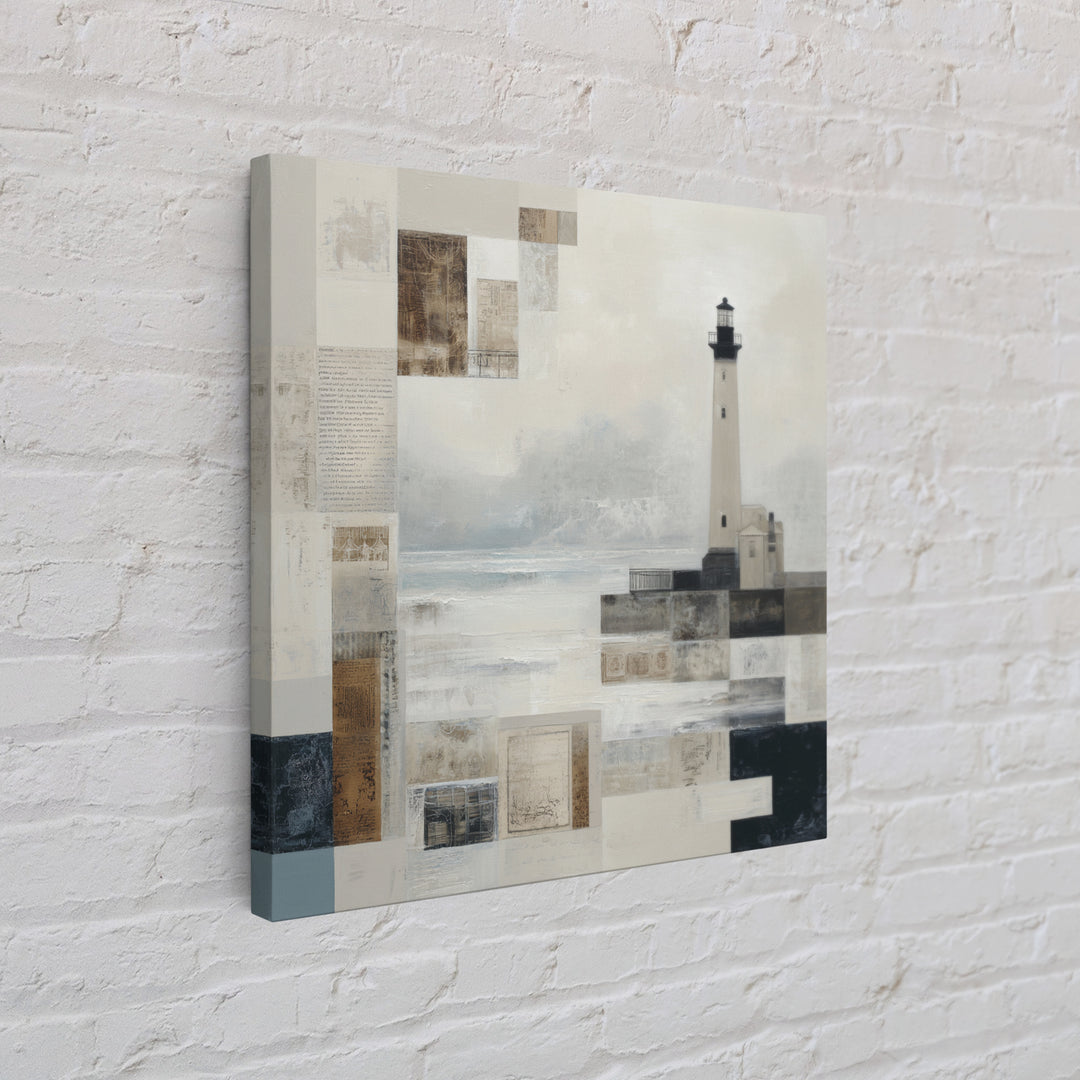 Stormy Landscape with Lighthouse as Guidance Metaphor Canvas Print, Law Office Art, Bookish Wall Art, Office Decor, Counsel, LOA-1x1-35