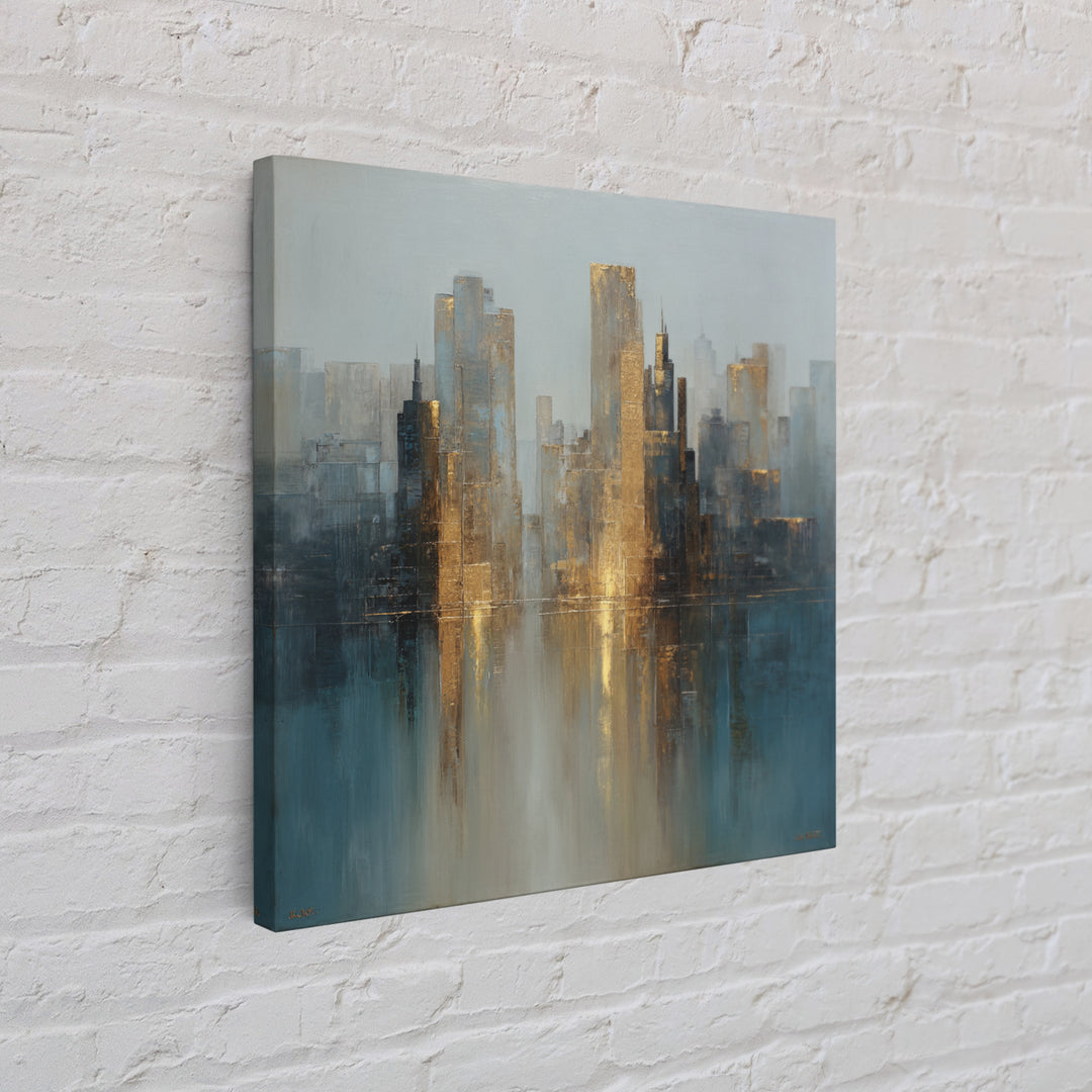 Quiet City Skyline Canvas Print, Law Office Art, Office Wall Art, Office Decor, Abstract Art, Counsel, Butterfly Art, LOA-1x1-36