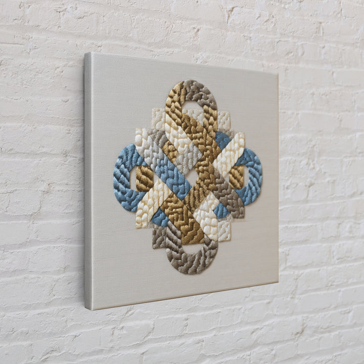 Gold Thread Knot Symbolizing Resolution Framed Canvas Print, Law Office Art, Therapy Office Decor, Office Decor, Abstract Art, LOA-1x1-42